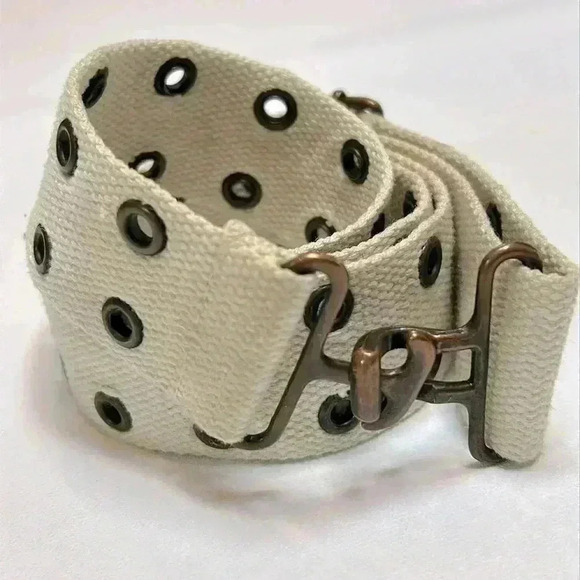 Belt Y2K Unisex Canvas Waist Adjustable 2000s Millennial Jeans  Fit Pants 1999 - Picture 3 of 7